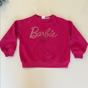 Zara Barbie Pink Sweatshirt with Glitter Logo